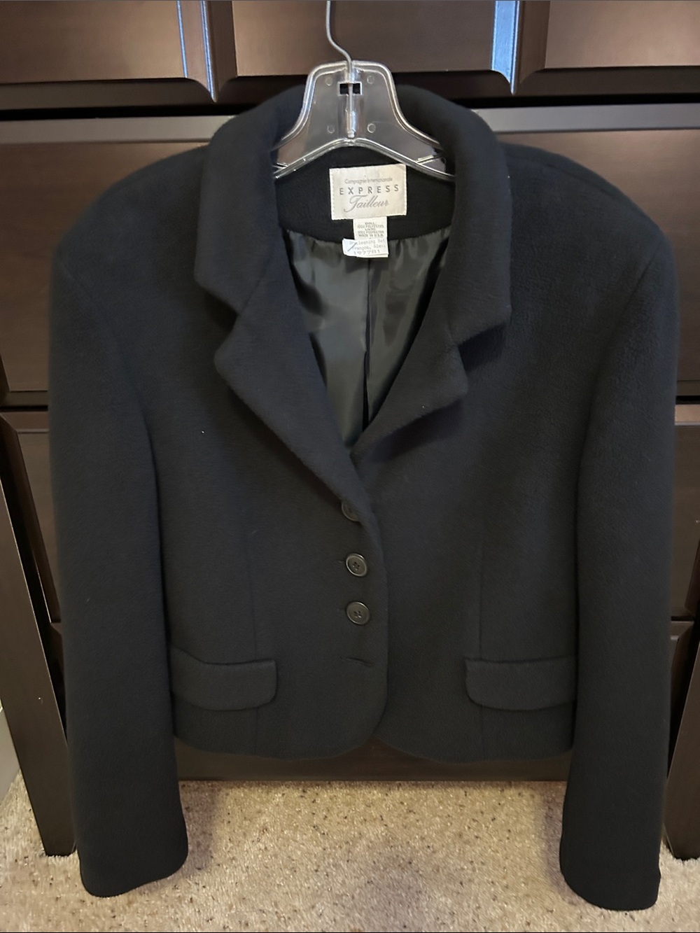 Express Black Cropped Wool Blazer